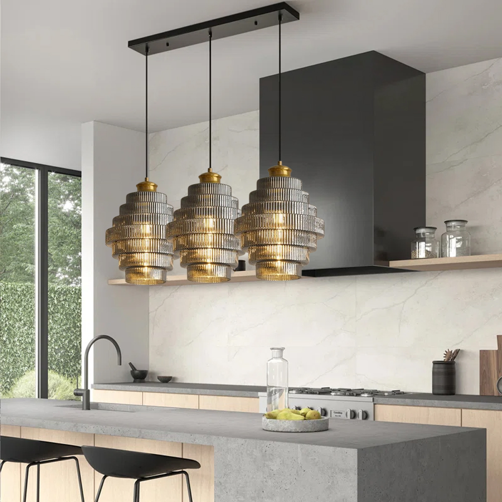 Mid-Century Modern Glass Pendant Light for Dining Room Kitchen Nook-Handwovenlamp