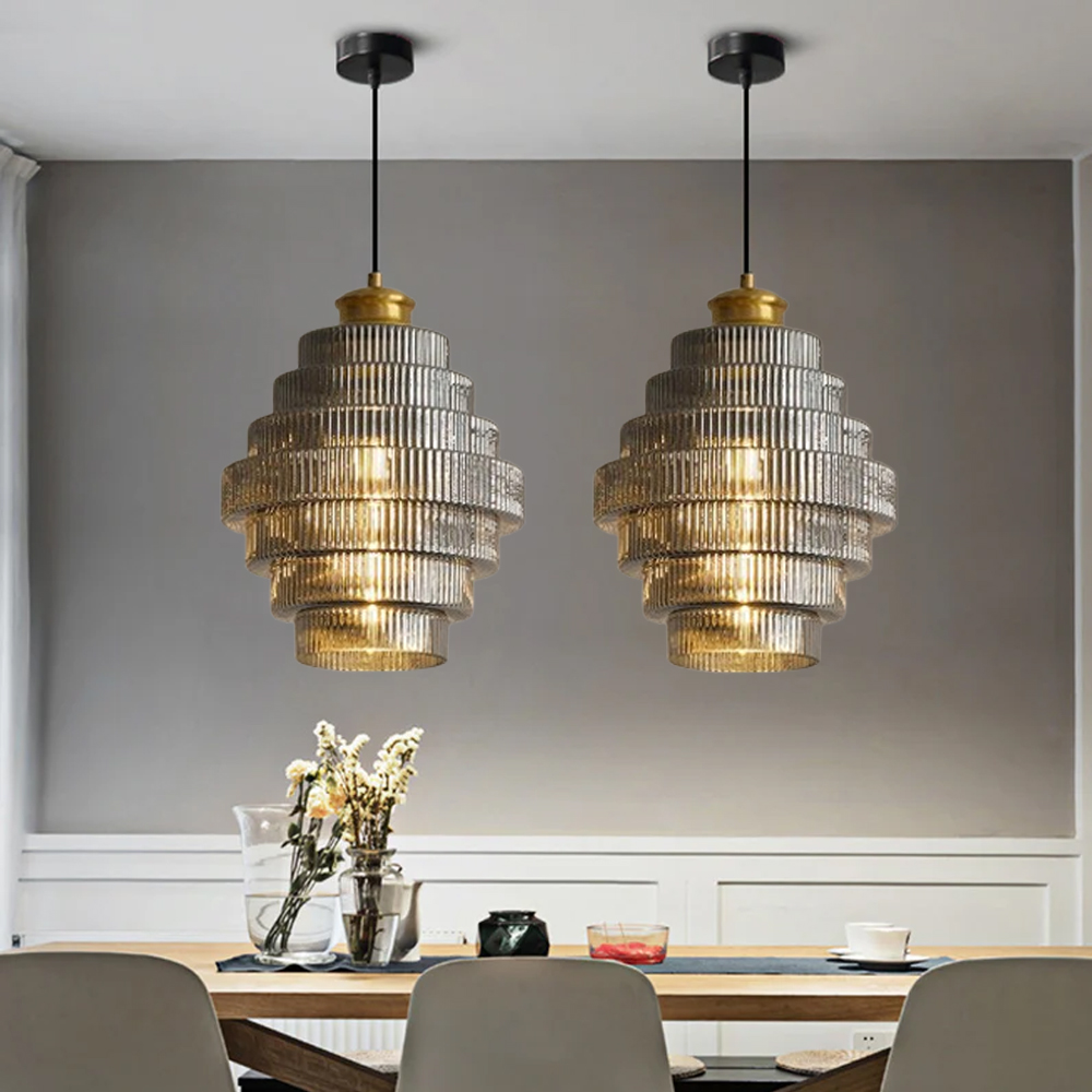 Mid-Century Modern Glass Pendant Light for Dining Room Kitchen Nook-Handwovenlamp