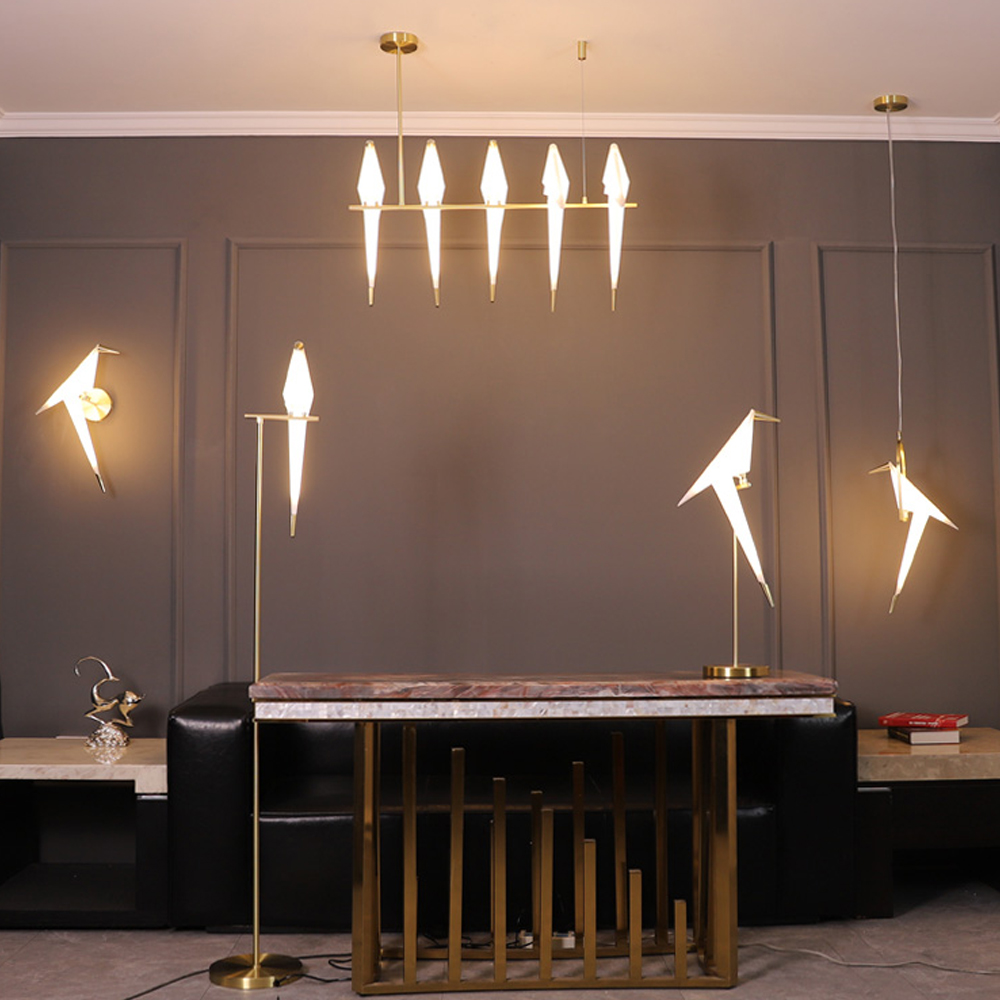 Dutch Minimalist Acrylic Ceiling Light Origami-Bird Pendant Lamps-Handwovenlamp