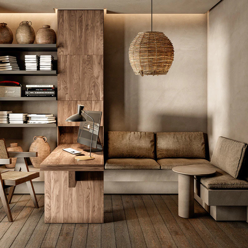 Wabi-Sabi Basket Chandelier Japanese Rattan Pendant Light-Handwovenlamp