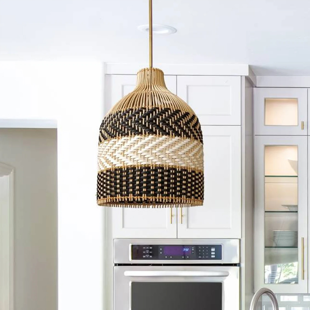 Contemporist Woven Rattan Pendant Light Kitchen Island Ceiling Lighting Chandelier-Handwovenlamp
