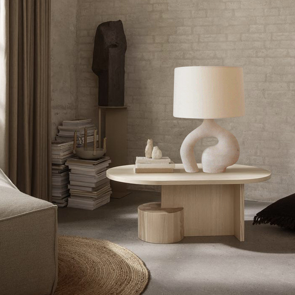 Cream White Table Lamp Creative Art Designer Showroom Decoration Desk Lamp-Handwovenlamp