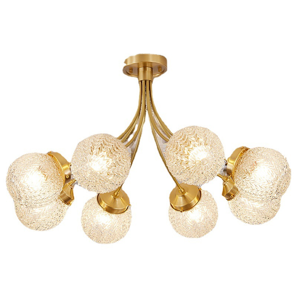 Modern Home Decor Bubble Pendant Light 8 Heads Copper Chandelier-Handwovenlamp