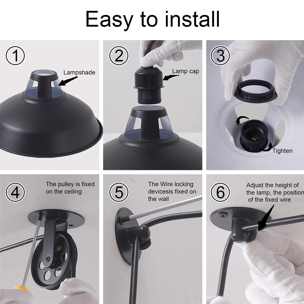 Retro Industrial Plug In Metal Pendant Light Creative Pot Cover Chandelier-Handwovenlamp