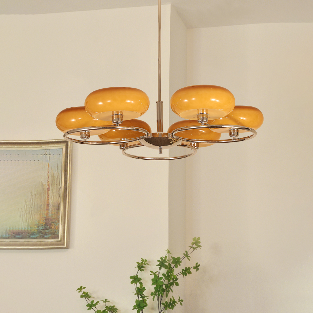 Modern 6 Heads Chandelier Living Room Design Minimalist Ceiling Lamp-Handwovenlamp