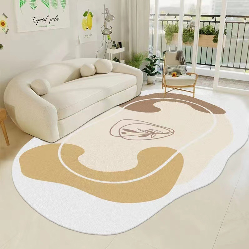 Boho Bedroom Rugs Simple Living Room Floor Mat Crystal Velvet Carpet-Handwovenlamp