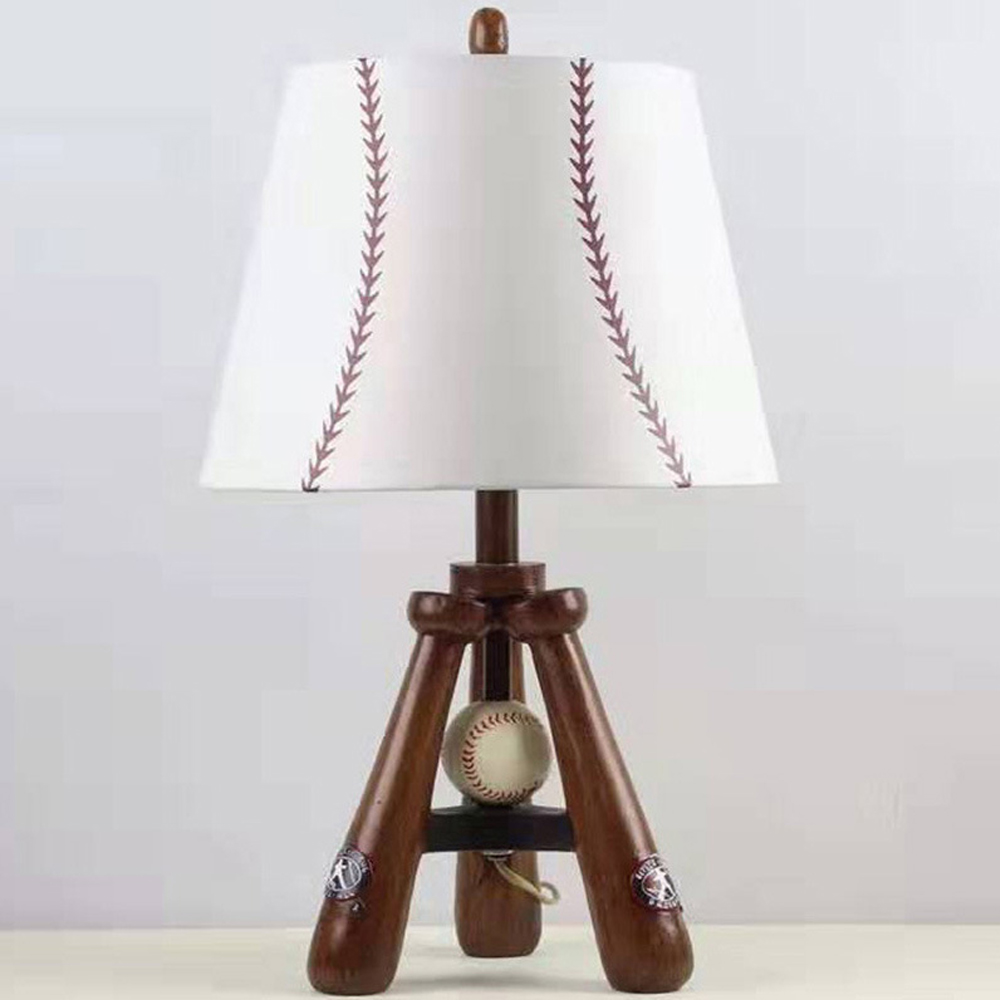 Retro Baseball Table Lamp Nordic Living Room Bedroom Desk Lamp-Handwovenlamp