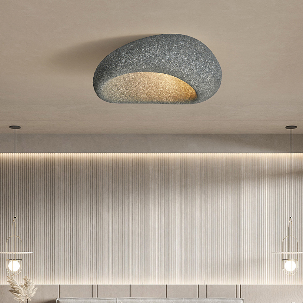 Modern Wabi-sabi Style Ceiling Lamp Japanese Style Master Bedroom Resin Lamp-Handwovenlamp