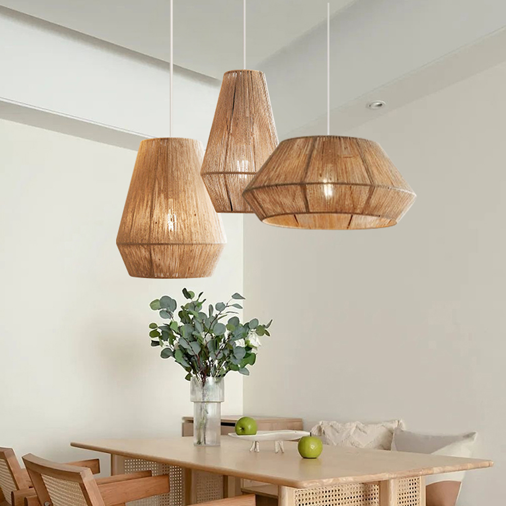Wabi-sabi Dining Room Hemp Rope Pendant Light B&B Balcony Creative Lampshade-Handwovenlamp