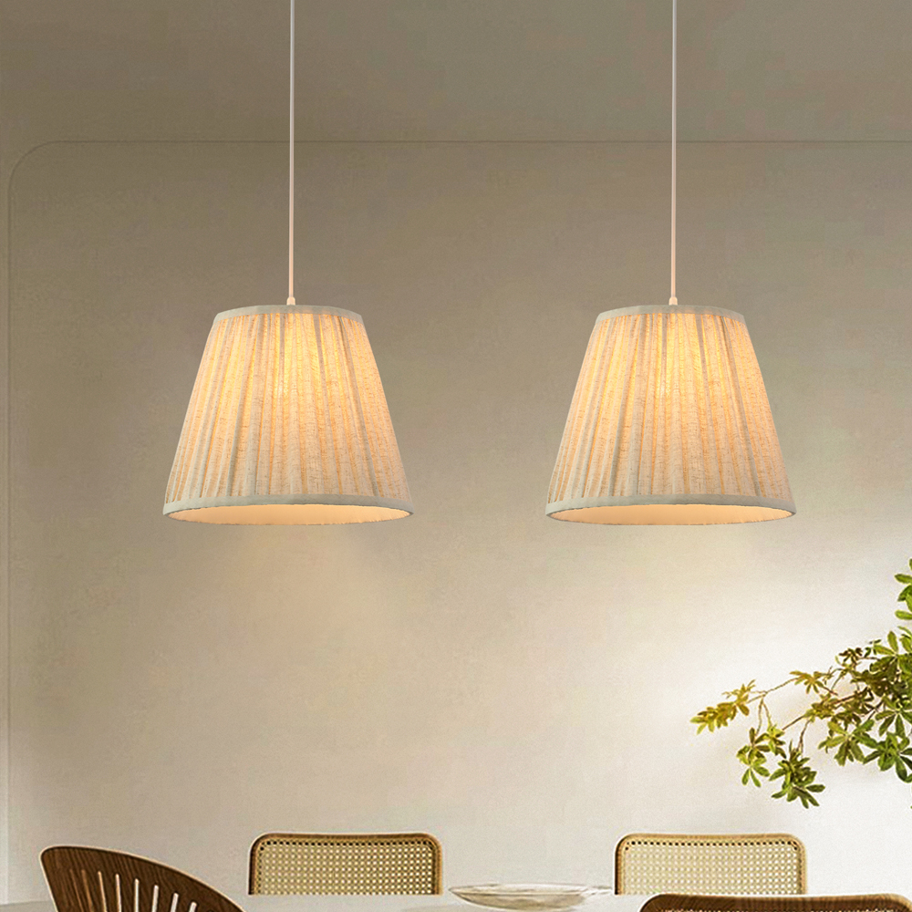 Minimalist Fabric Pendant Light Vintage Home Lighting Dining Room Luminaire-Handwovenlamp