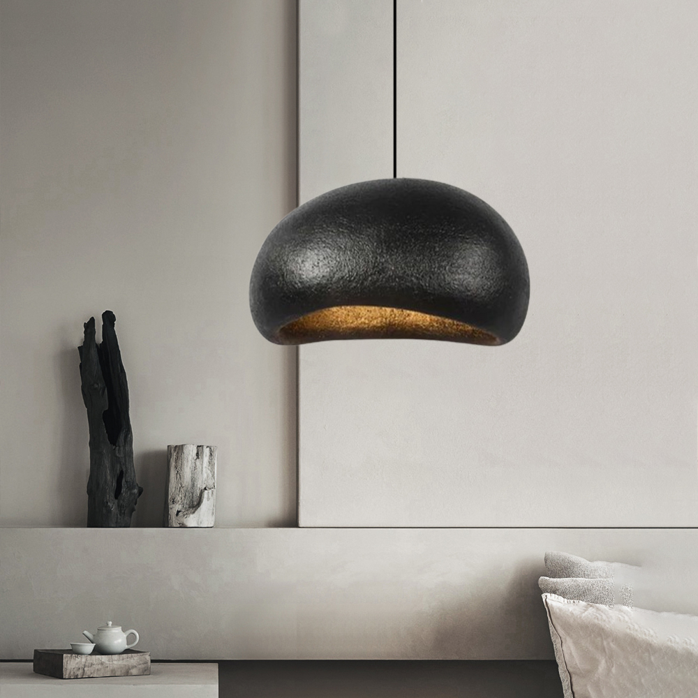 Macaron Chandelier Living Room Wabi Sabi Style Oval Pendant Lamps-Handwovenlamp