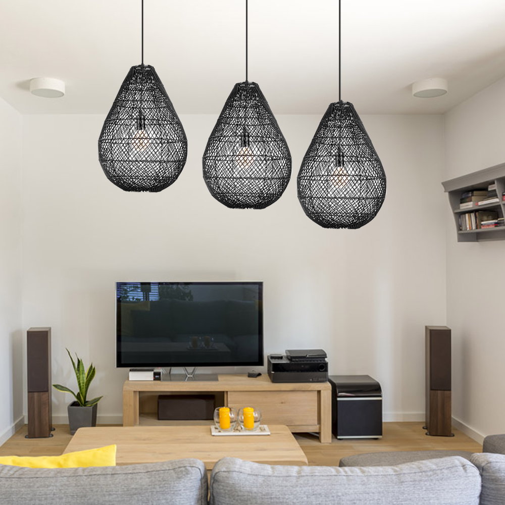 Staircase Living Room Rattan Pendant Lights Shade-Handwovenlamp