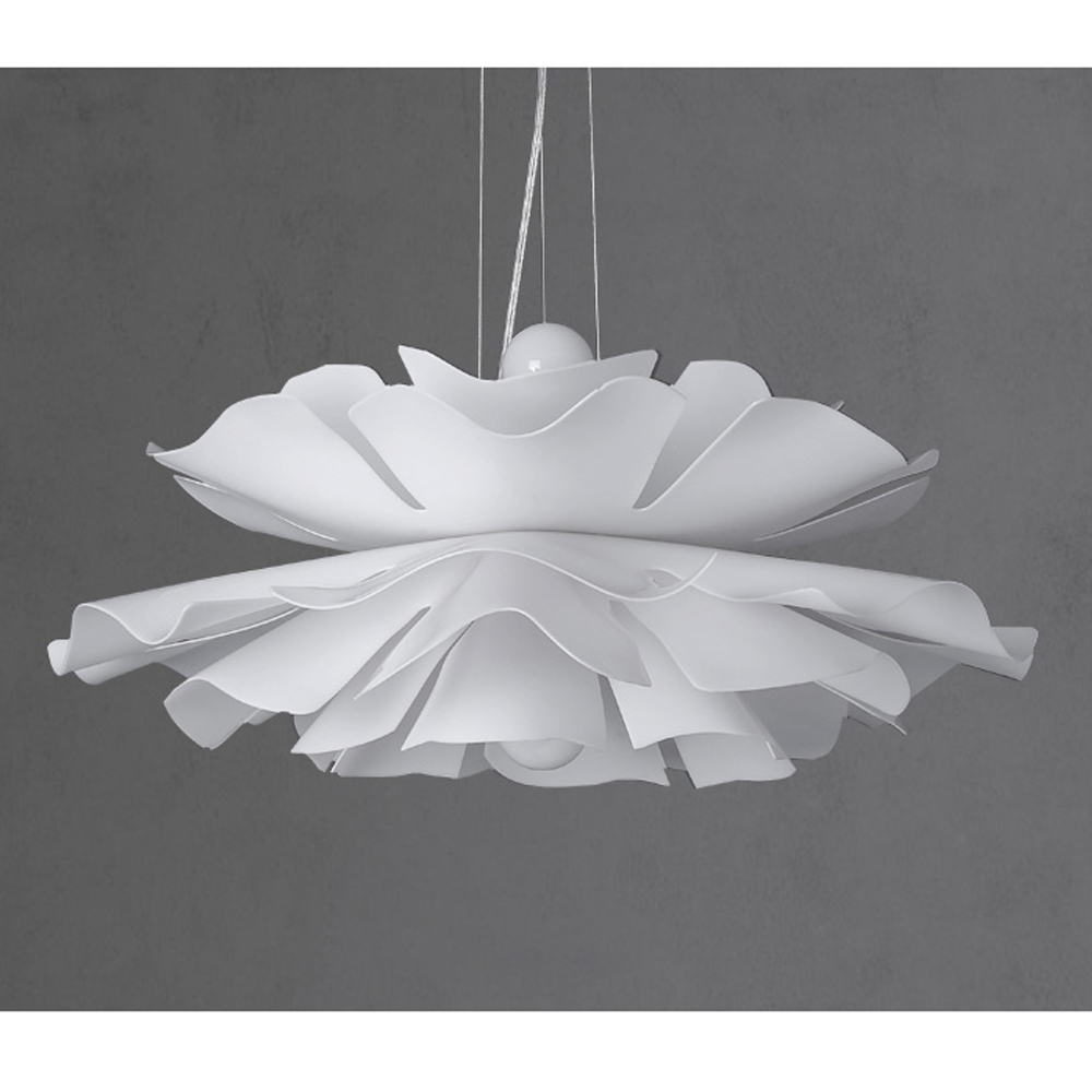 Nordic Modern Designer White Flower Pendant Light Acrylic Chandelier-Handwovenlamp