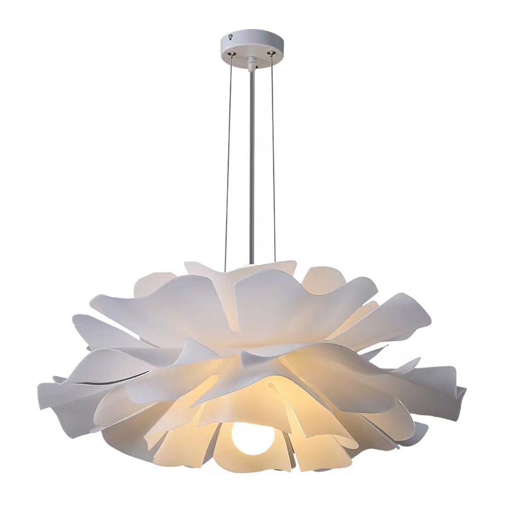 Nordic Modern Designer White Flower Pendant Light Acrylic Chandelier-Handwovenlamp
