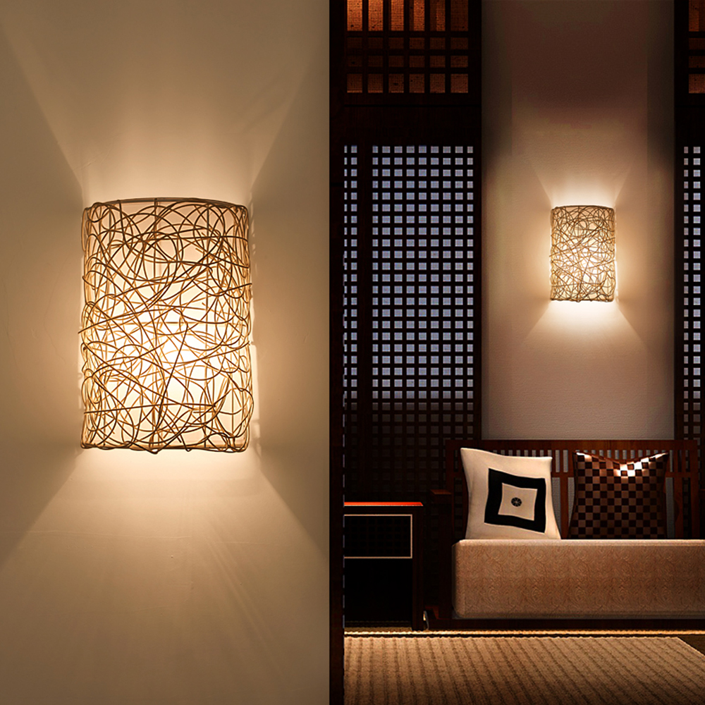Moroccan Wicker Rattan Wall Pendant Lamps-Handwovenlamp