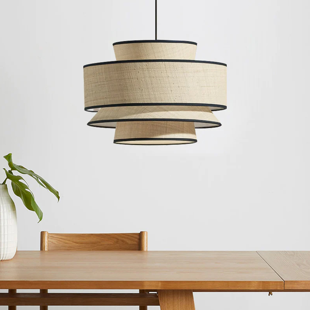 Japanese Multilayer Fabric Chandelier Creative Pendant Lampshade-Handwovenlamp