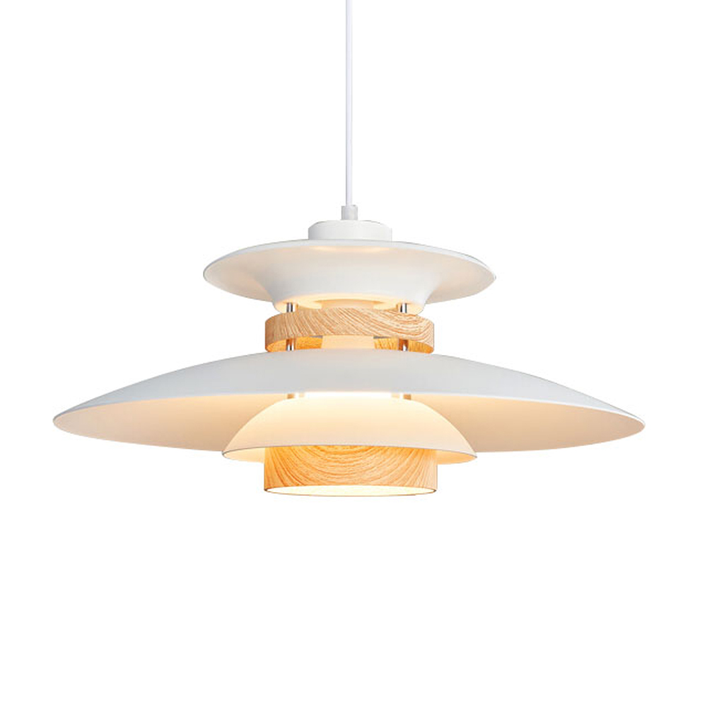 Mid-Century Modern Wood Pendant Light Danish Kitchen Island Multilayer Lampshade-Handwovenlamp