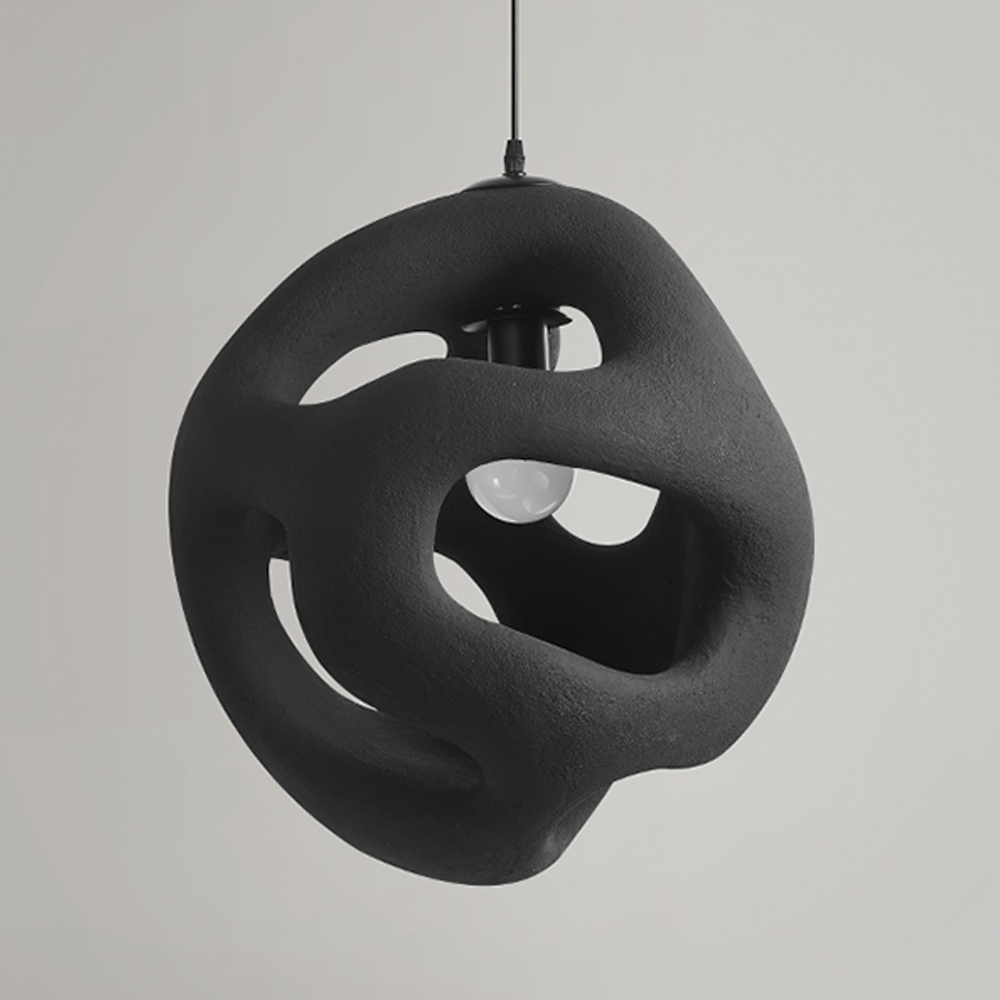 Wabi-Sabi Living Room Original Art Resin Chandelier Round Pendant Light-Handwovenlamp