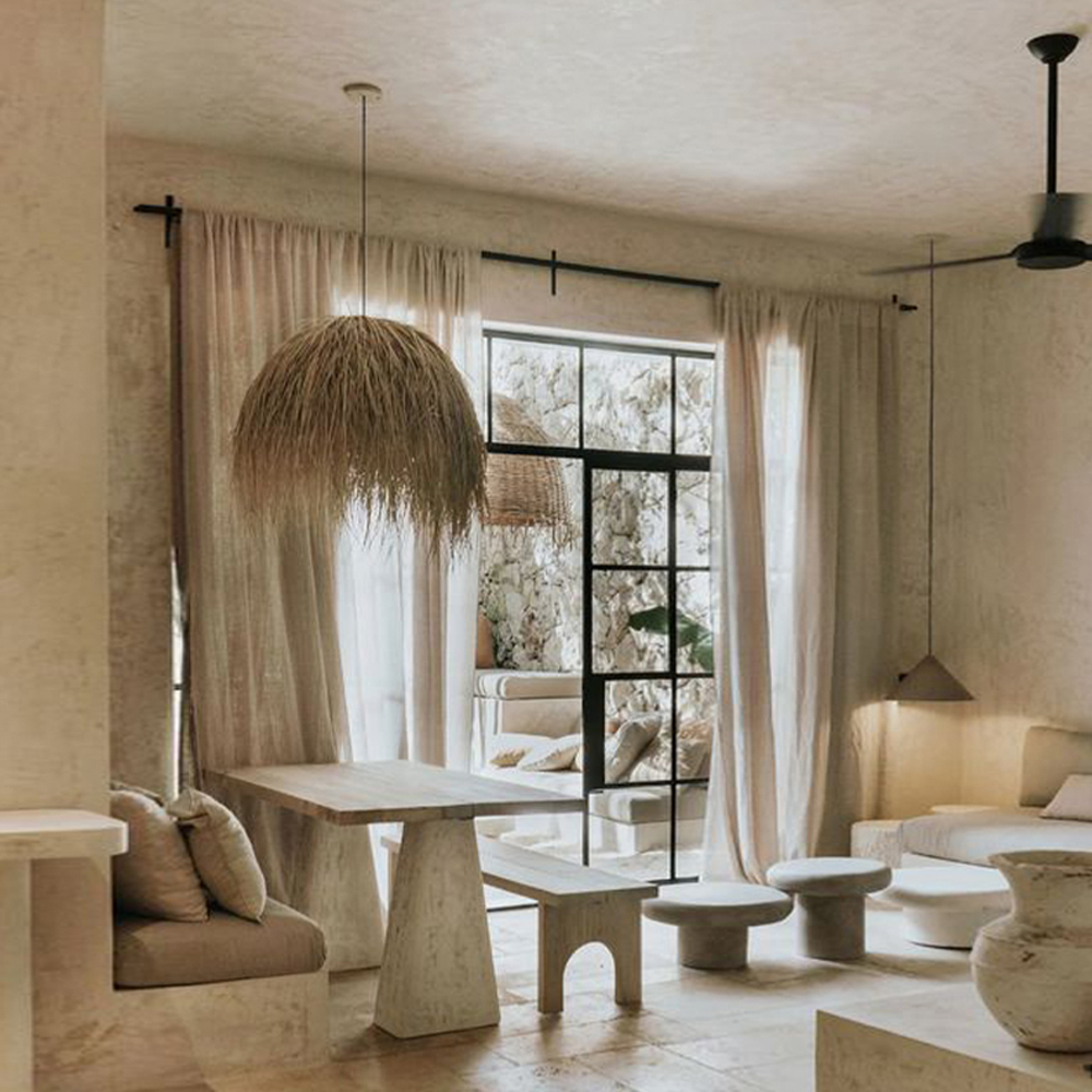 Japanese Handmade Vintage Rattan Lighting Lamp Shade Living Room Wabi-sabi Light Fixture-Handwovenlamp