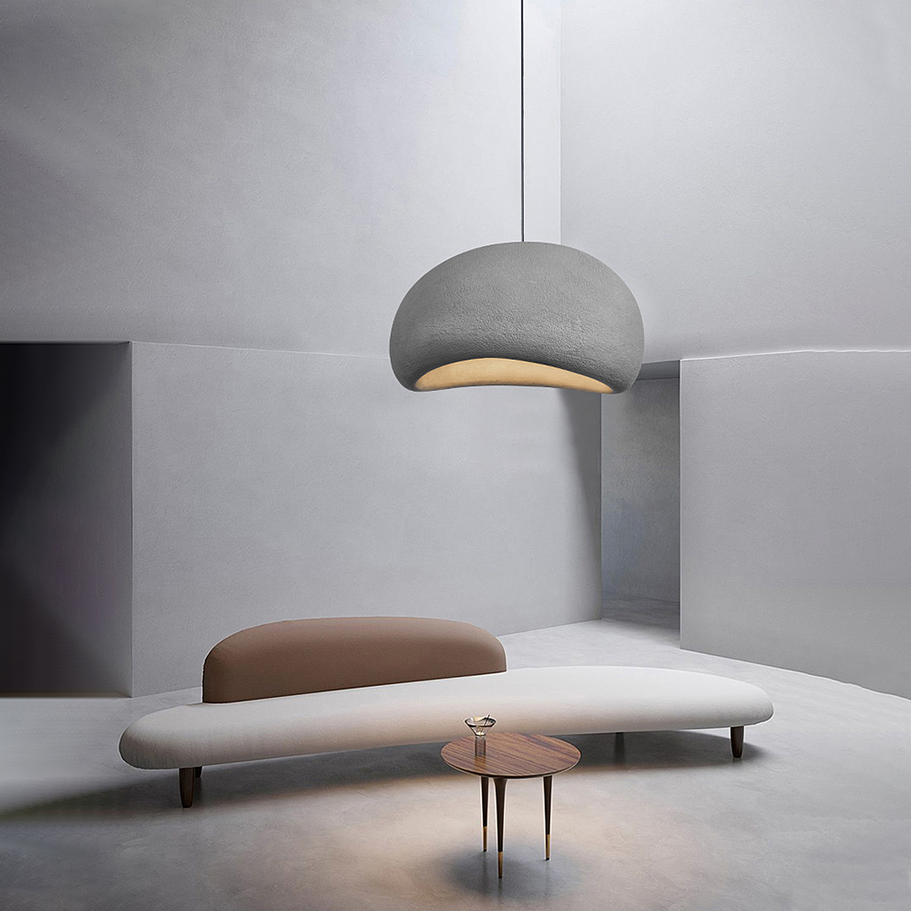 Macaron Chandelier Living Room Wabi Sabi Style Oval Pendant Lamps-Handwovenlamp