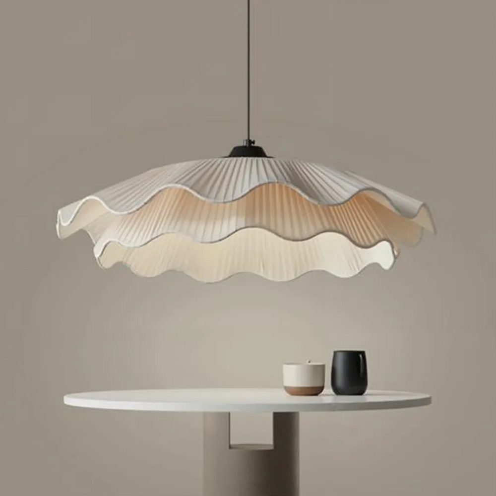 French Simple Fabric Pendant Light For Bedroom Dining Room-Handwovenlamp
