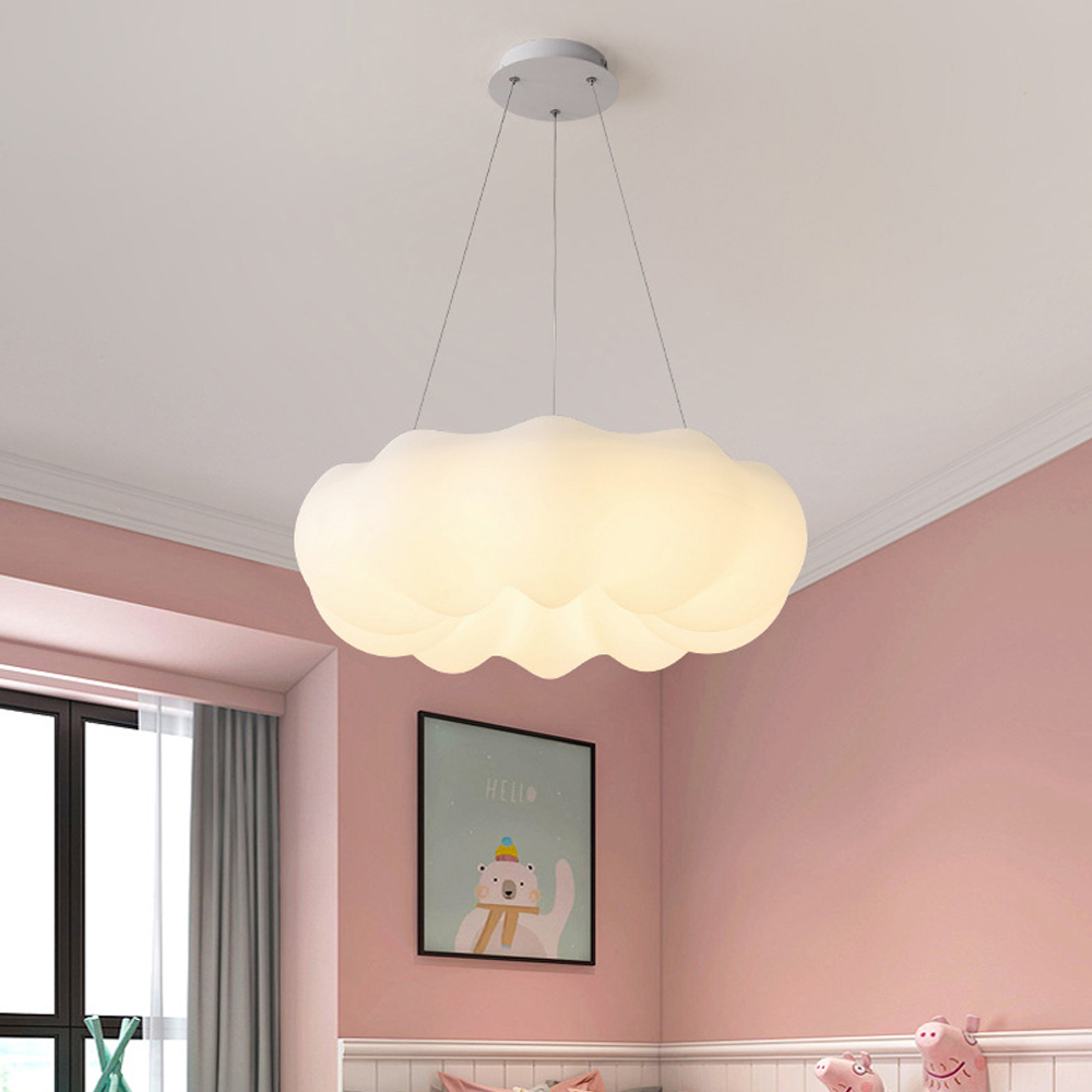 Nordic Cloud Shape Nursery Eye-protecting Chandelier Kid's Bedroom Ceiling Lamp-Handwovenlamp