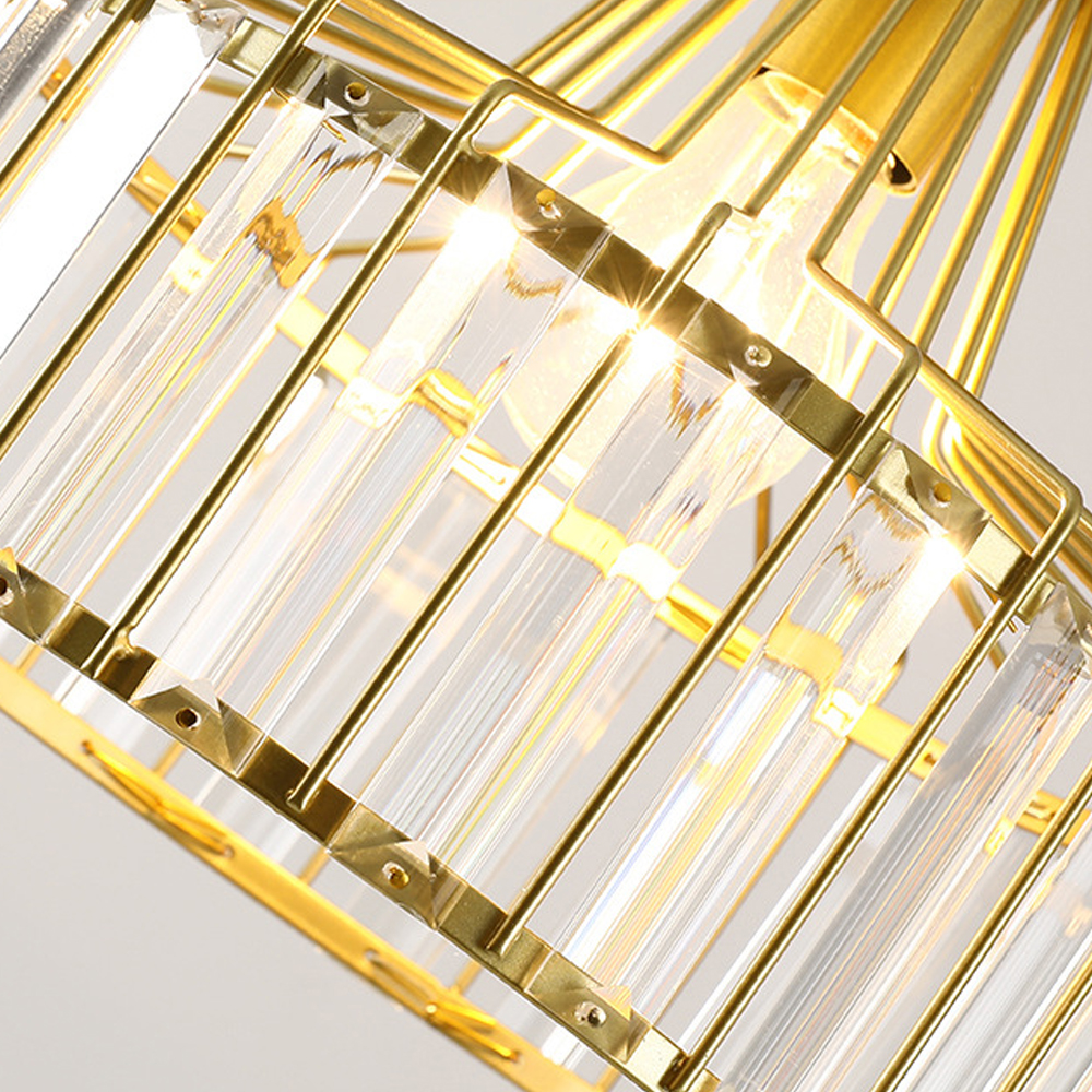 Simple Modern Crystal Chandelier Nordic Small Metal Pendant Light Restaurant Lamp-Handwovenlamp