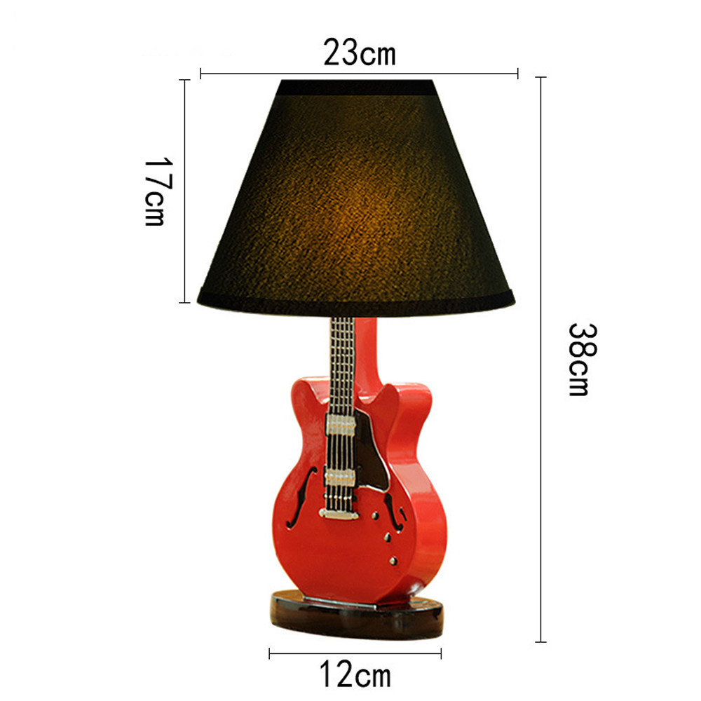 Simple Cartoon Guitar Table Lamp Bedroom Bedside Music Lamp Decoration-Handwovenlamp