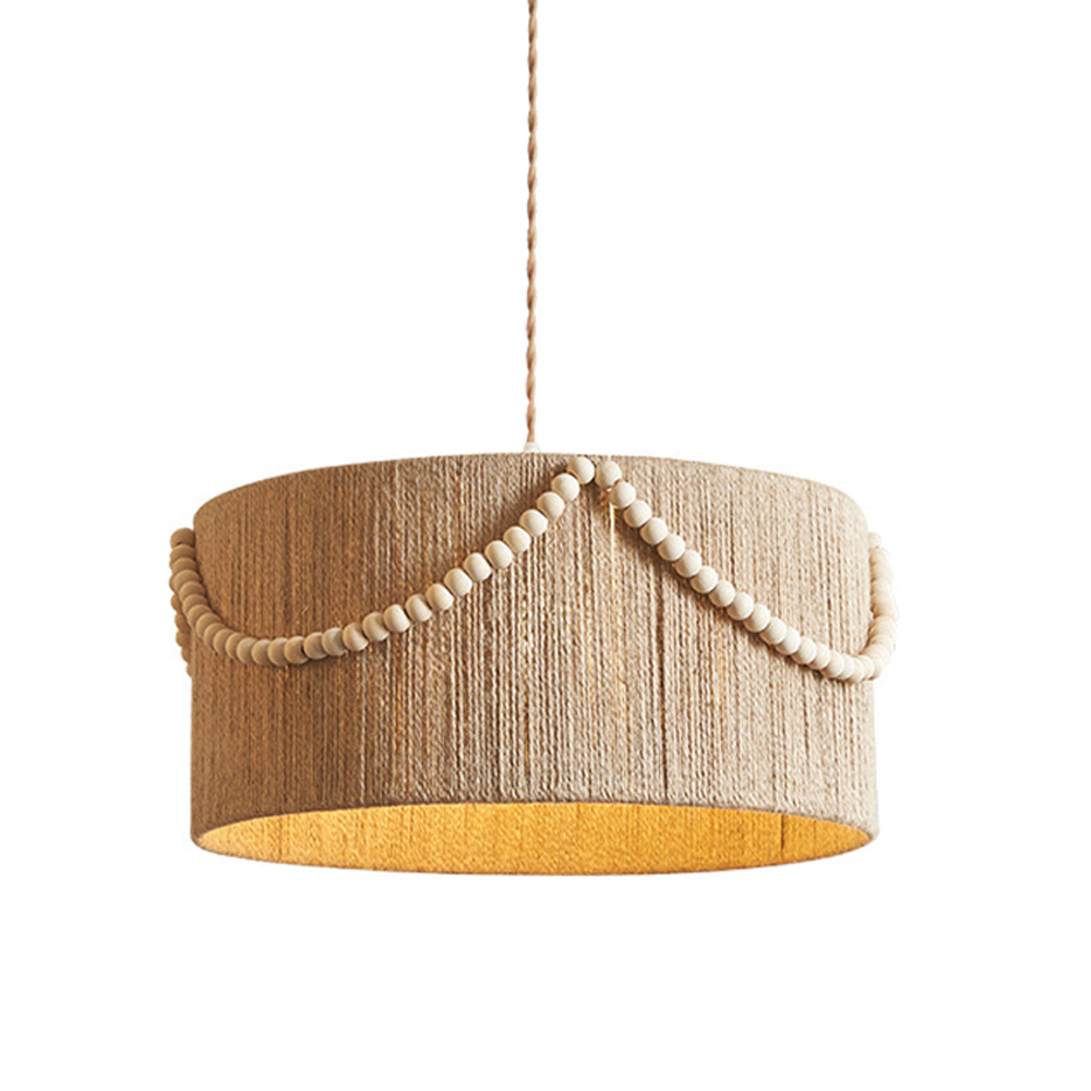 Bohemian Vintage Hemp Rope Chandelier Feature Dining Room Ceiling Lamp-Handwovenlamp