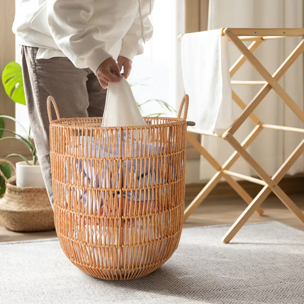 Natural handmade homestay household sundries and clothes sorting and storage basket-Handwovenlamp