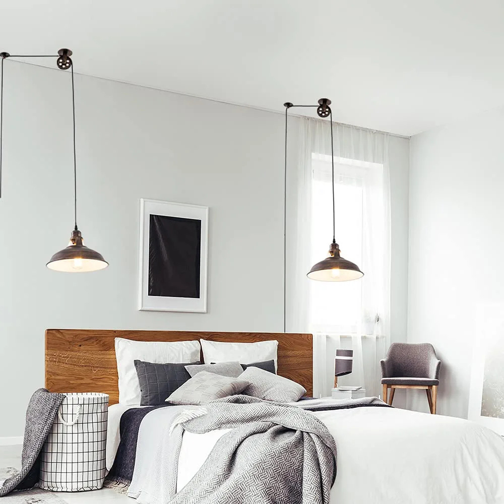 Retro Industrial Plug In Metal Pendant Light Creative Pot Cover Chandelier-Handwovenlamp