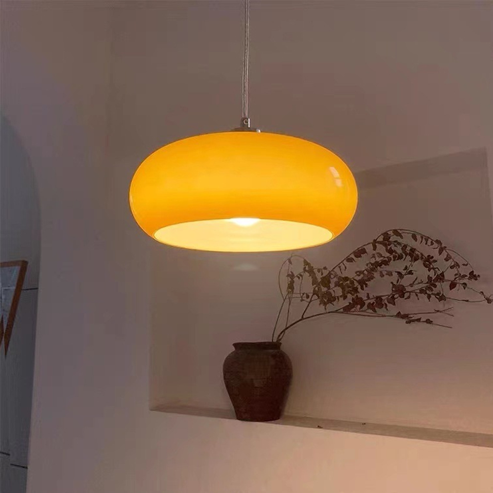 Milk White Glass Pendant Light Dining Room Hanging Chandelier-Handwovenlamp