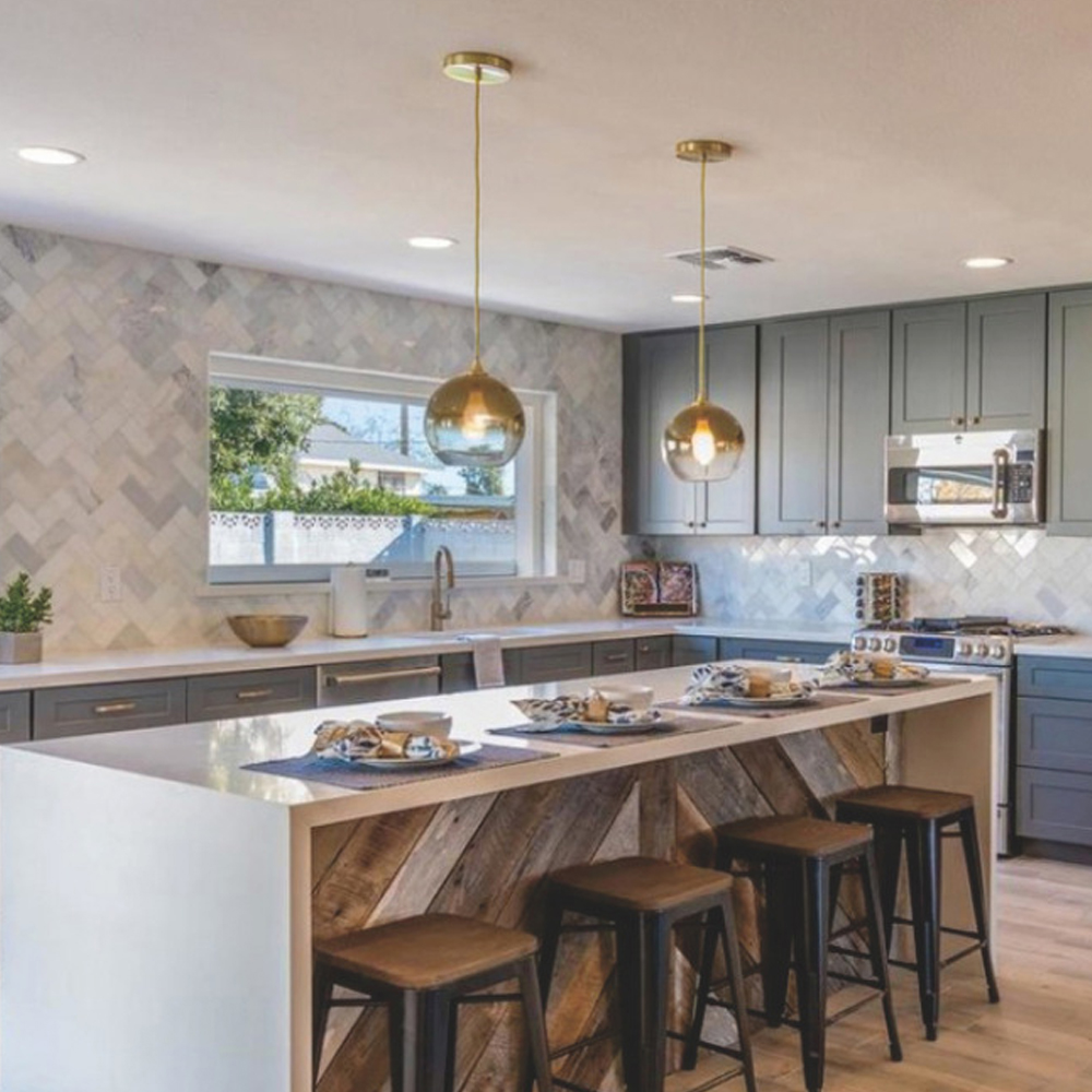 Nordic Restaurant Glass Chandelier Luxury Gradient Glass Ball Combination Lamps-Handwovenlamp