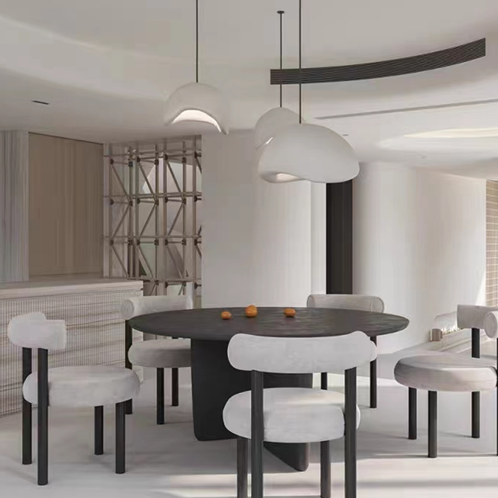 Wabi-sabi Style Resin Pendant Light White Home Decor Lamp Fixture-Handwovenlamp