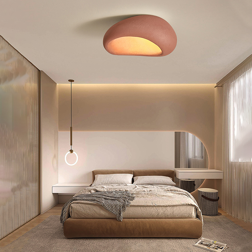 Modern Wabi-sabi Style Ceiling Lamp Japanese Style Master Bedroom Resin Lamp-Handwovenlamp