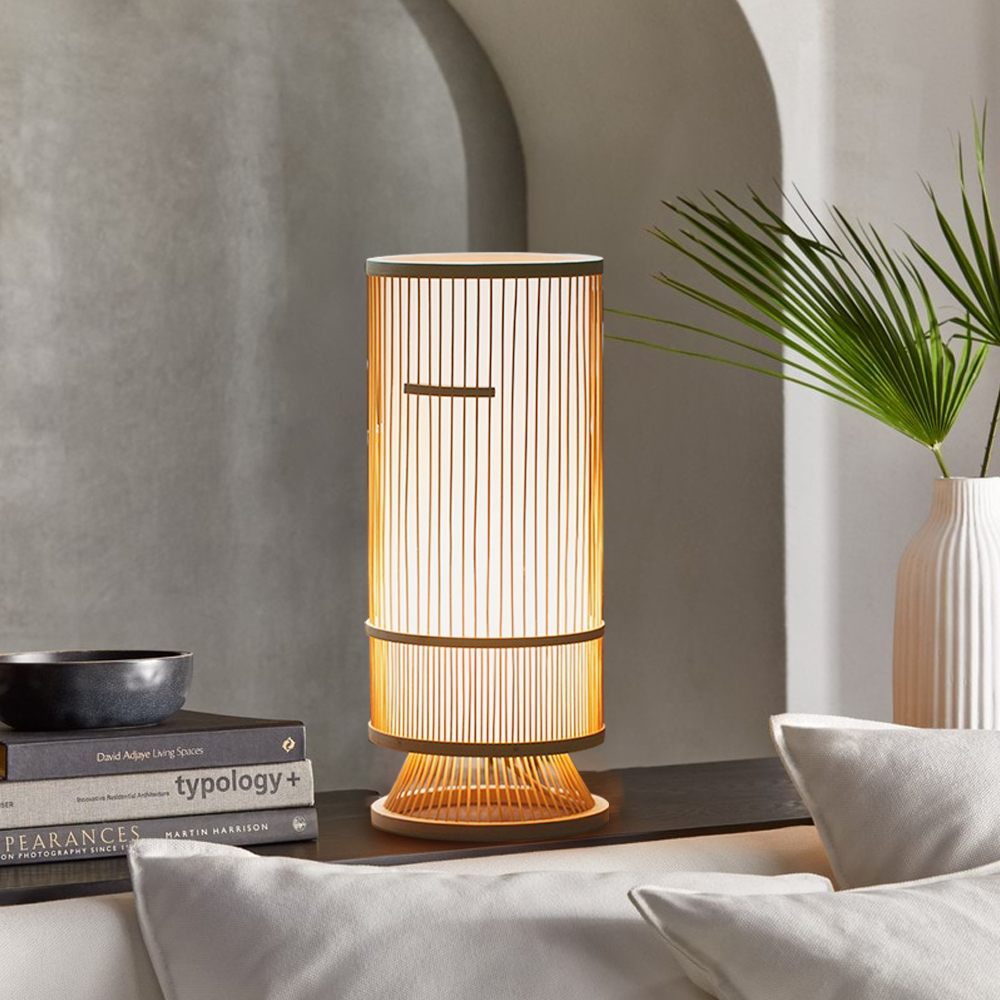 Bedroom Bedside Night Light Japanese Style Bamboo Table Lamp-Handwovenlamp