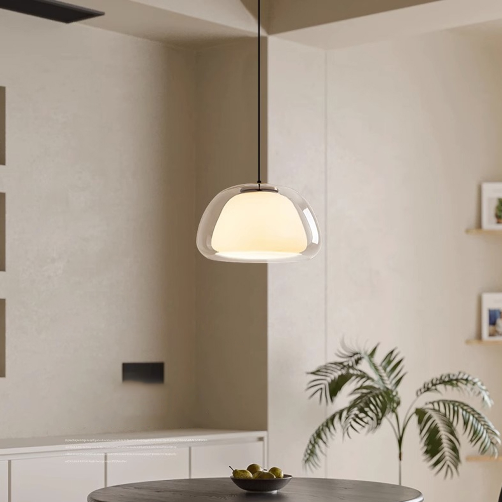 Danish Creative Cream Style Glass Pendant Light Simple Aisle Cafe Decorative Lamp-Handwovenlamp