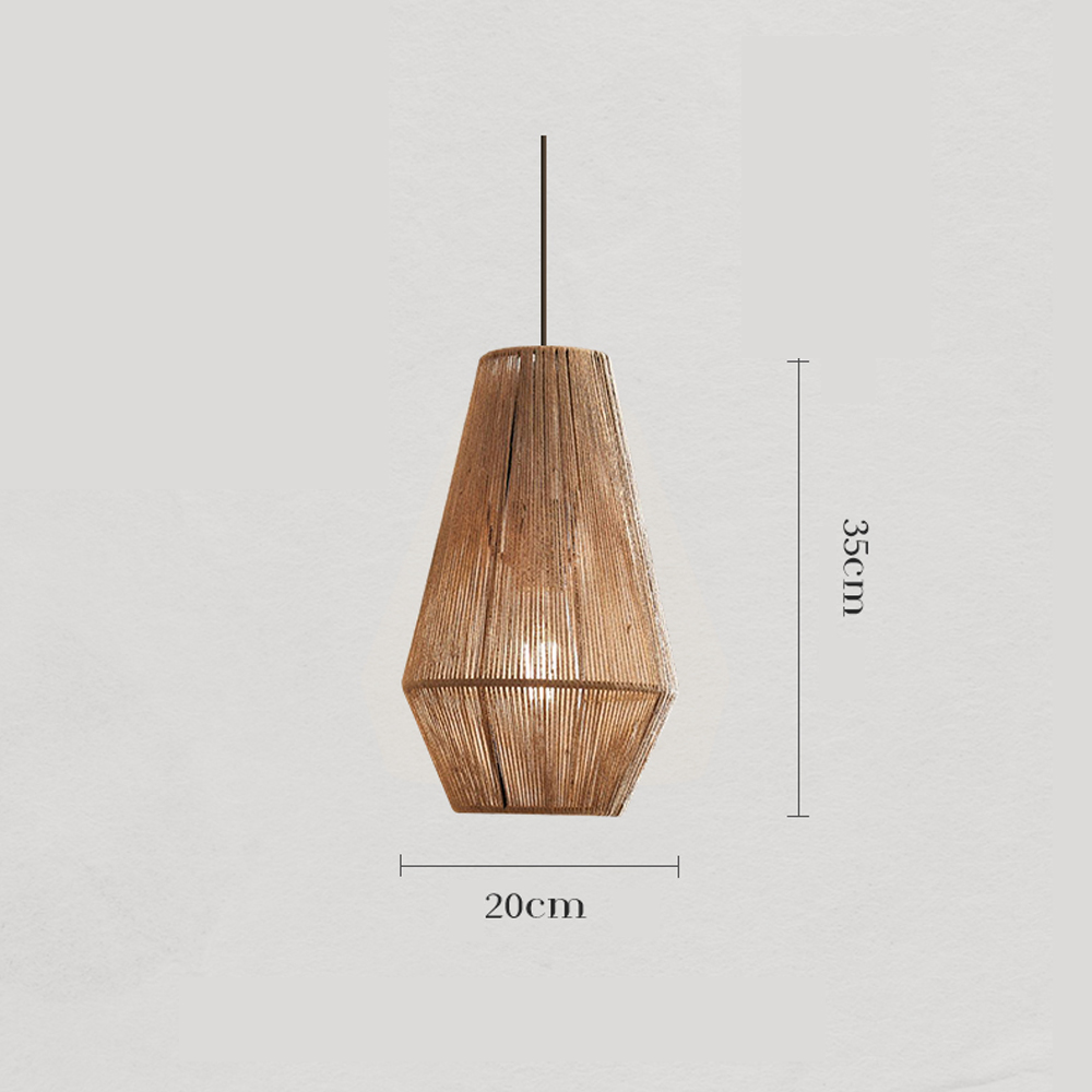 Wabi-sabi Dining Room Hemp Rope Pendant Light B&B Balcony Creative Lampshade-Handwovenlamp