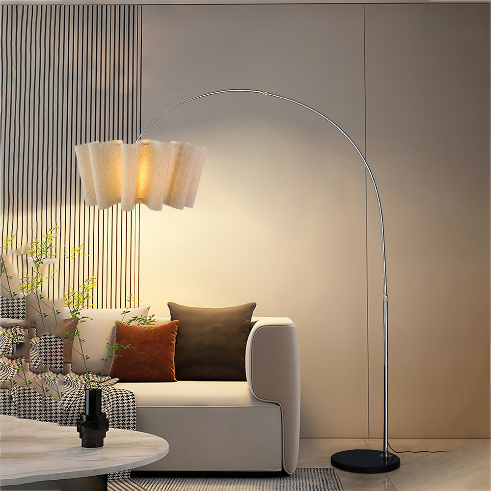 Japanese Retro Artistic Fabric Floor Lamp Wabi-sabi Living Room Lampshade-Handwovenlamp