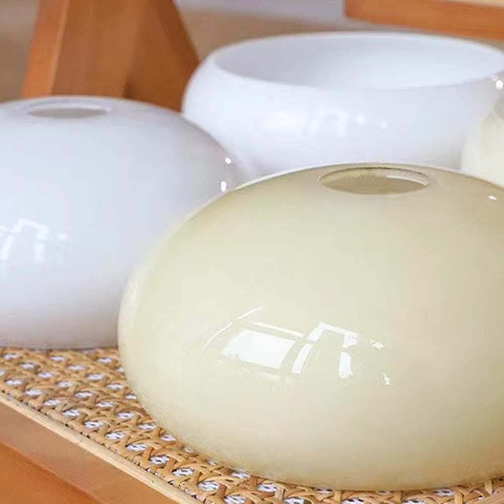 Bauhaus Living Room Milk White Glass Chandelier-Handwovenlamp