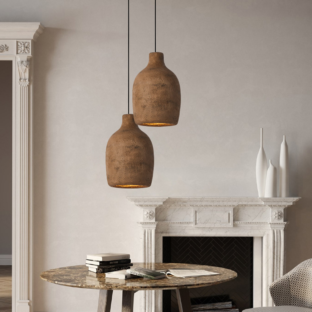 Wabi-sabi High Density Polystyrene Restaurant Lamp Art Designer Pendant Light-Handwovenlamp