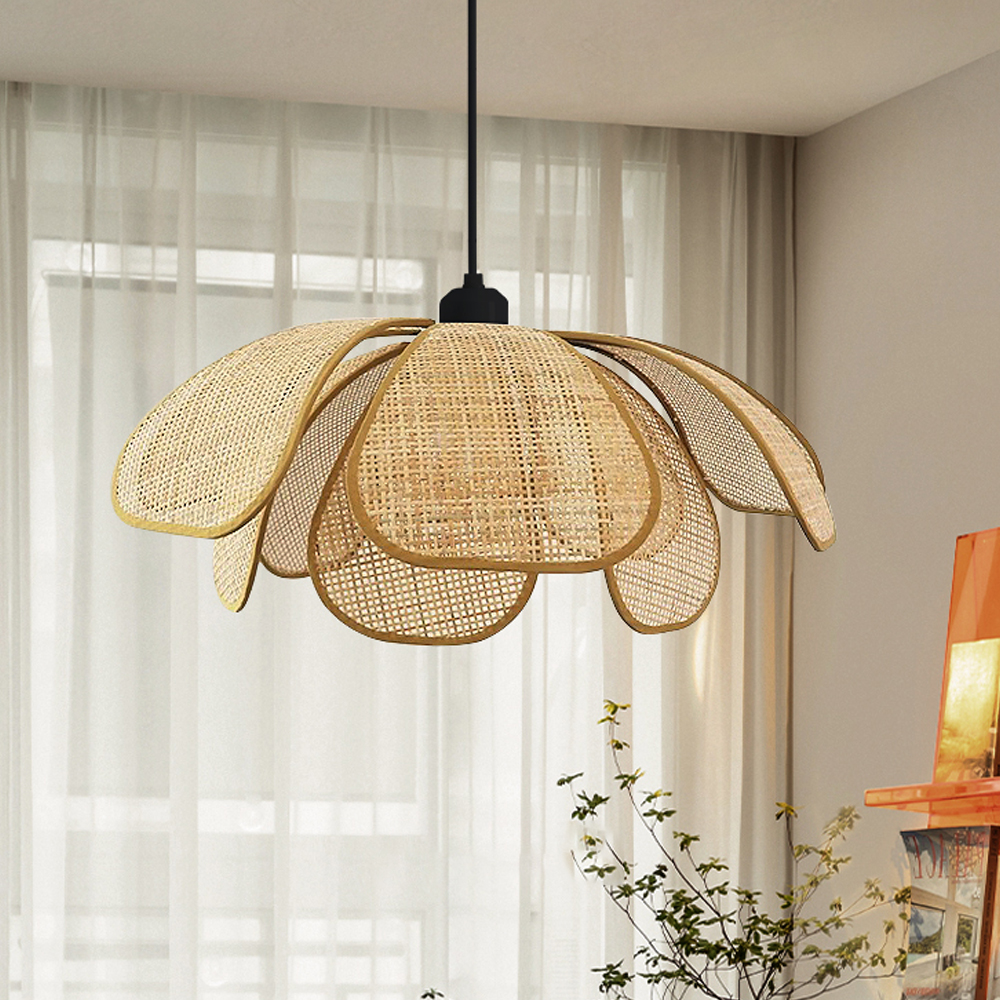 Japanese Petal Chandelier Wabi-sabi Style Dining Room Balcony Decorative Lamps-Handwovenlamp