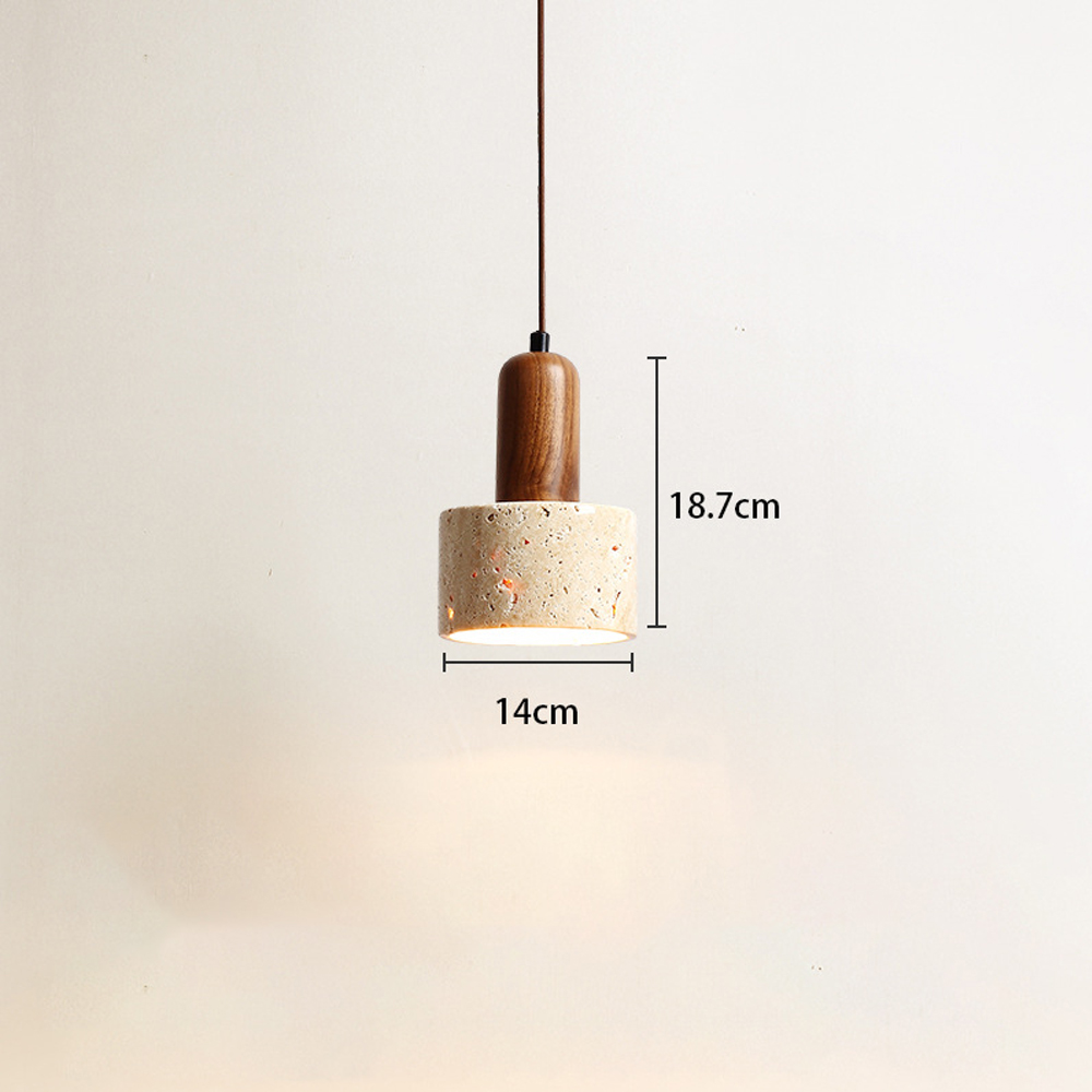 Wabi-Sabi Creative Homestay Travertine Stone Pendant Light Fixture-Handwovenlamp
