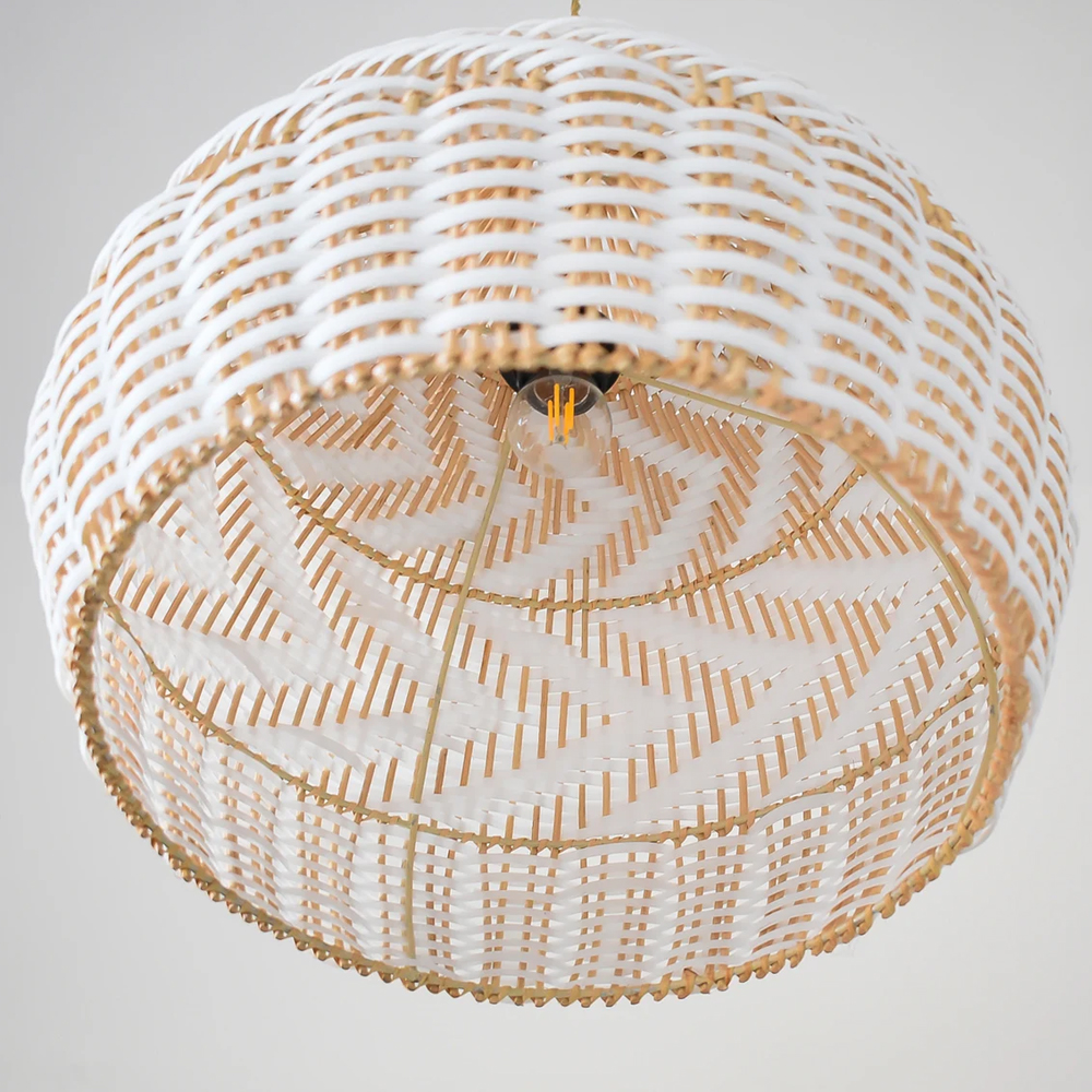 Rustic Handmade Rattan Pendant Light For Dining Room-Handwovenlamp