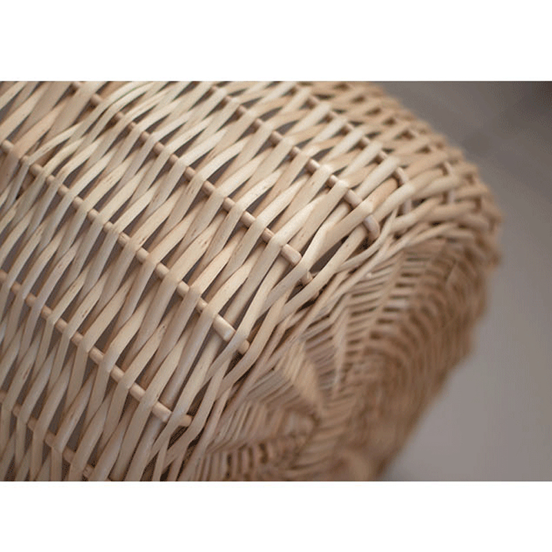 Hand-woven rattan clothes storage basket with lid for living room-Handwovenlamp