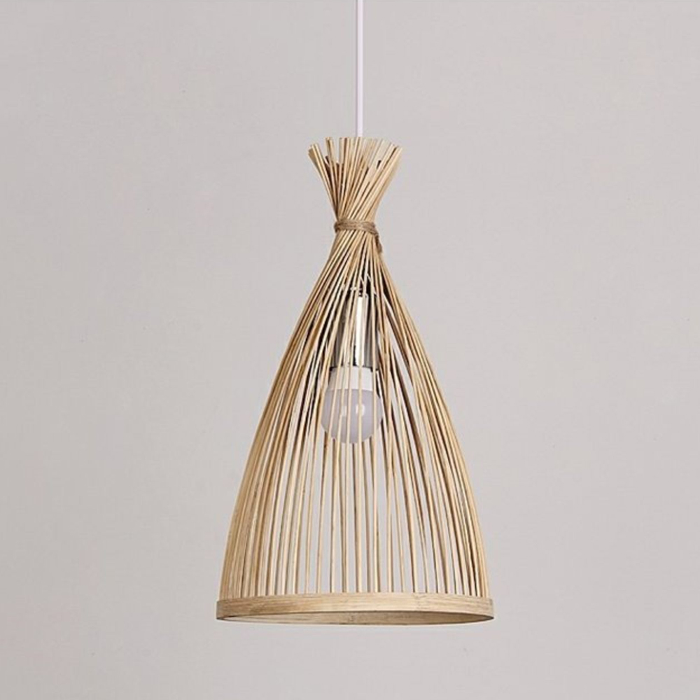Japanese Bedroom Bamboo Chandelier 3-light Balcony Chandelier-Handwovenlamp