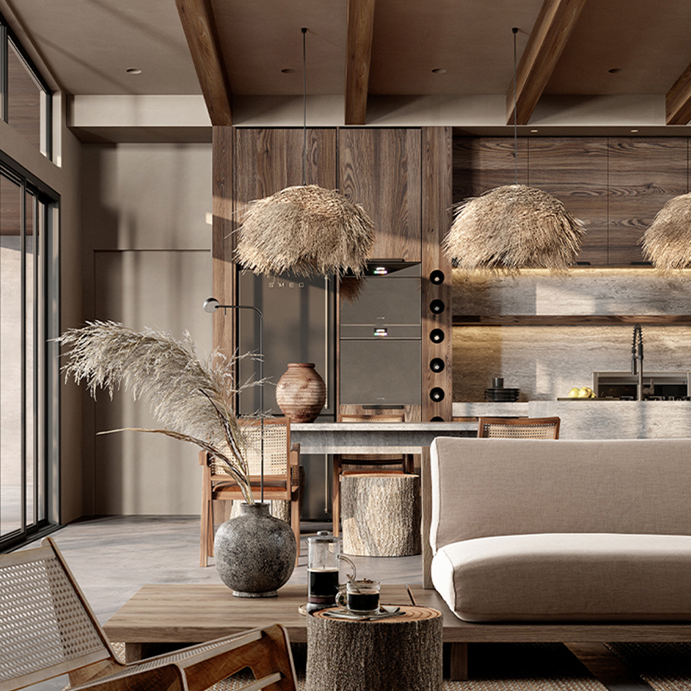 Raffia Hand-woven Lamps Wabi Sabi Living Room Vintage Rattan Pendant Shade-Handwovenlamp