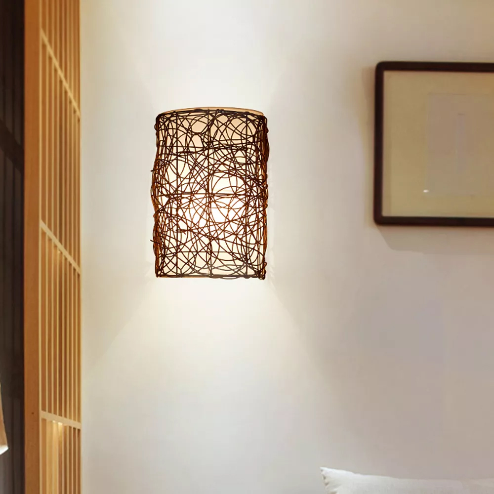 Moroccan Wicker Rattan Wall Pendant Lamps-Handwovenlamp