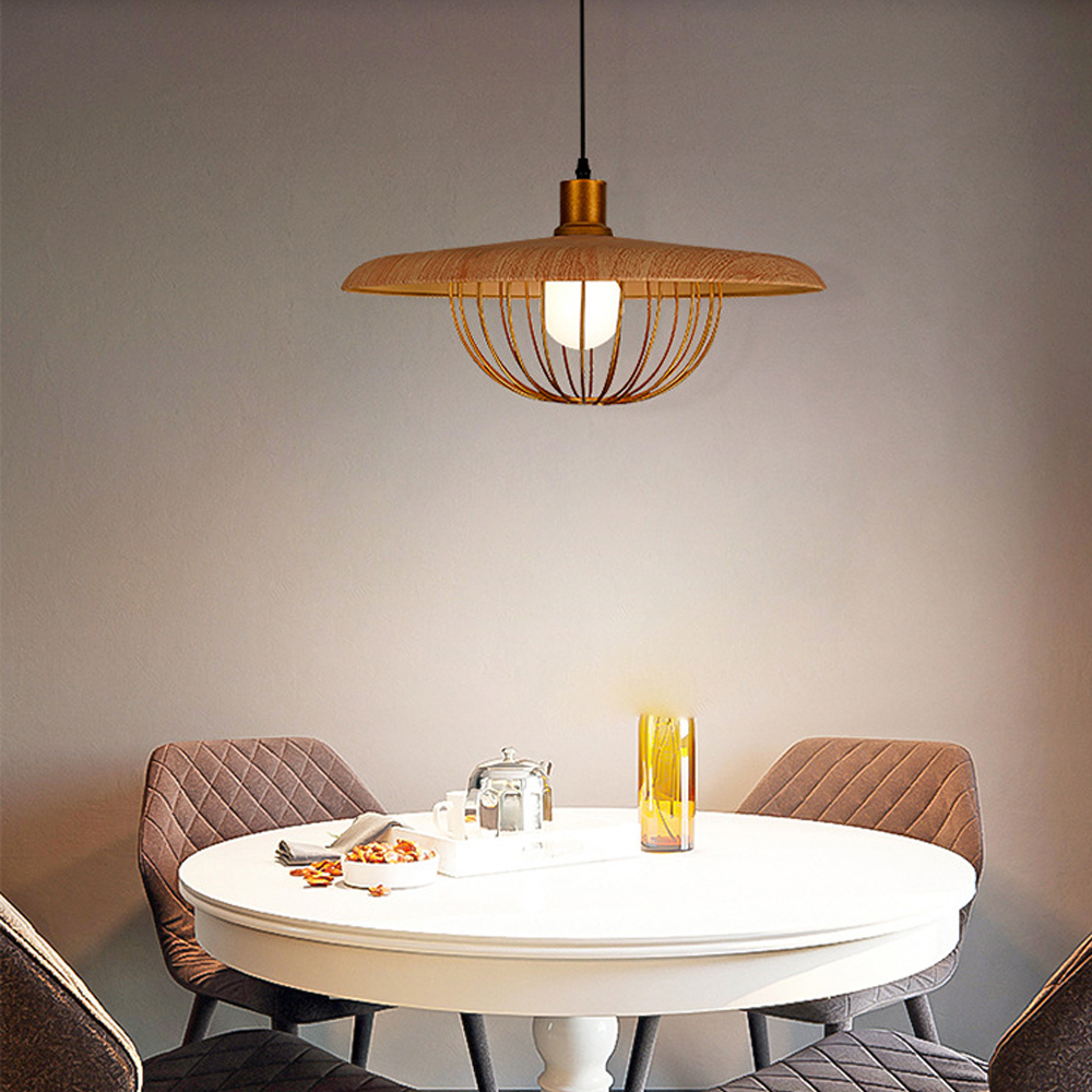 Modern Chandelier Interior Design Metal Wooden Pendant Light-Handwovenlamp