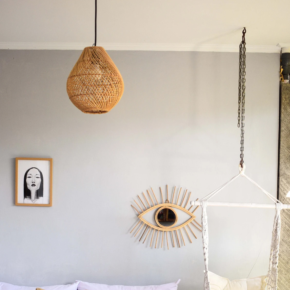 Bohemian Handmade Chandelier Pendant Kitchen Island Natural Wicker Rattan Light Shade-Handwovenlamp